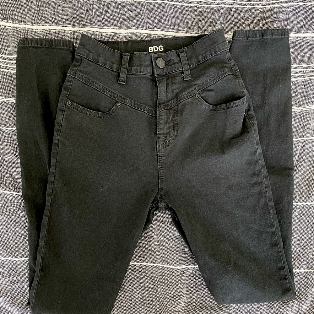 BDG High Rise Black Seam Jean Skinny, size 25